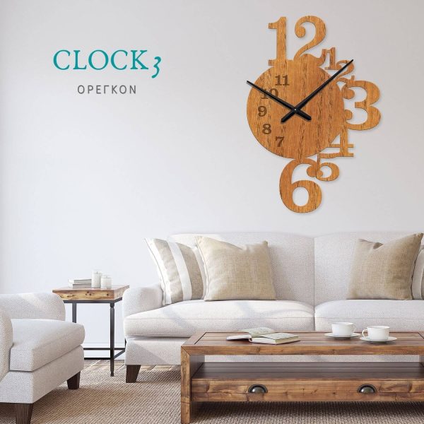 Ρολόι τοίχου  εσωτερικού χώρου ξύλινο clock3massdeco