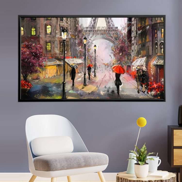 Πίνακας σε Plexiglass με Θέμα "Πύργος του Άιφελ" σε μαύρη ξύλινη Κορνίζα-Massdeco