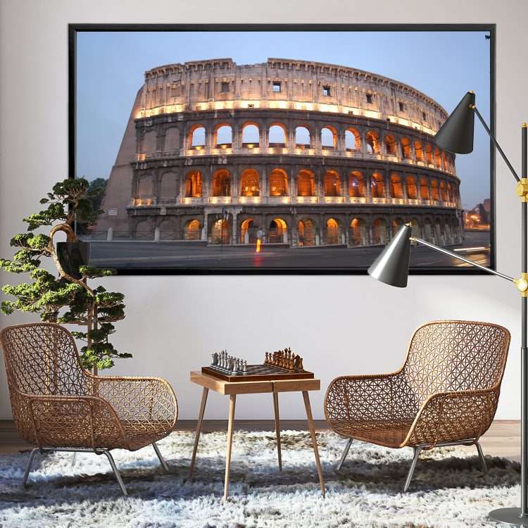 Plexiglass painting with "Colosseum" theme in a black wooden frame-Massdeco