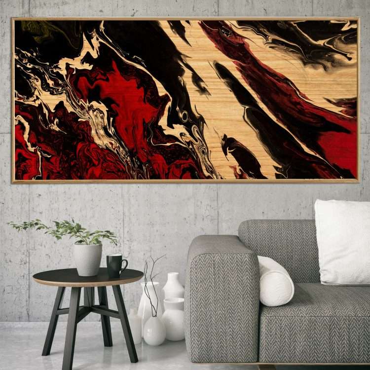 "Abstract Painting" Wood Panel in Wooden Frame-Massdeco