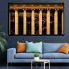 "Arches in a black marble wall and columns with gold decoration on a dark background" Theme Wood Painting in Black Wooden Frame-Massdeco