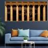 "Arches in a black marble wall and columns with gold decoration on a dark background" theme Wood Painting in Wood Frame-Massdeco