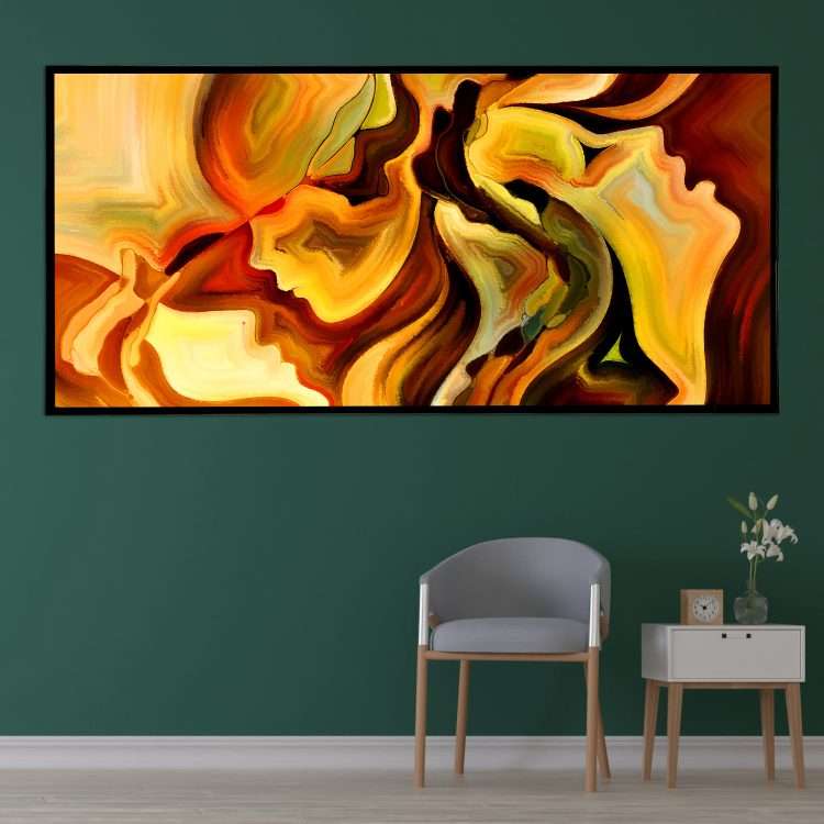 Plexiglass painting with "Whirlpool" theme in a black wooden frame-Massdeco