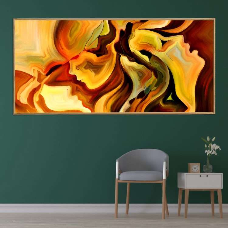 Plexiglass painting with "Whirlwind" theme in a wooden frame-Massdeco