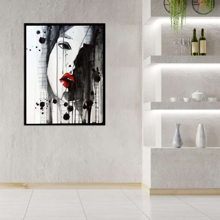 Πίνακας σε Plexiglass με Θέμα "Περσεφόνη" σε μαύρη ξύλινη Κορνίζα-Massdeco