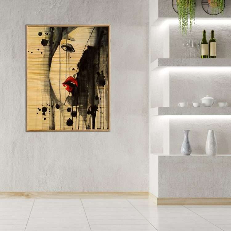 Πίνακας σε Ξύλο με Θέμα "Περσεφόνη" σε ξύλινη Κορνίζα-Massdeco