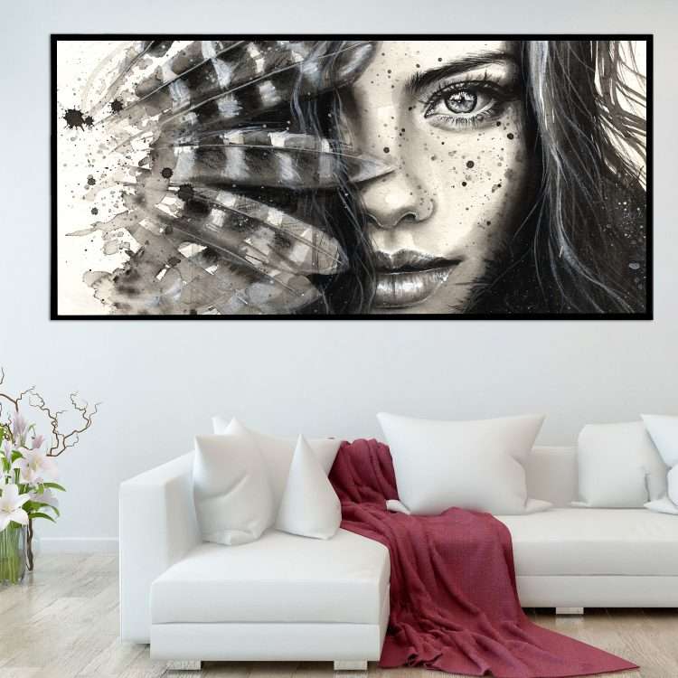 Πίνακας σε Plexiglass με Θέμα "Καλλίστη" σε μαύρη ξύλινη Κορνίζα-Massdeco