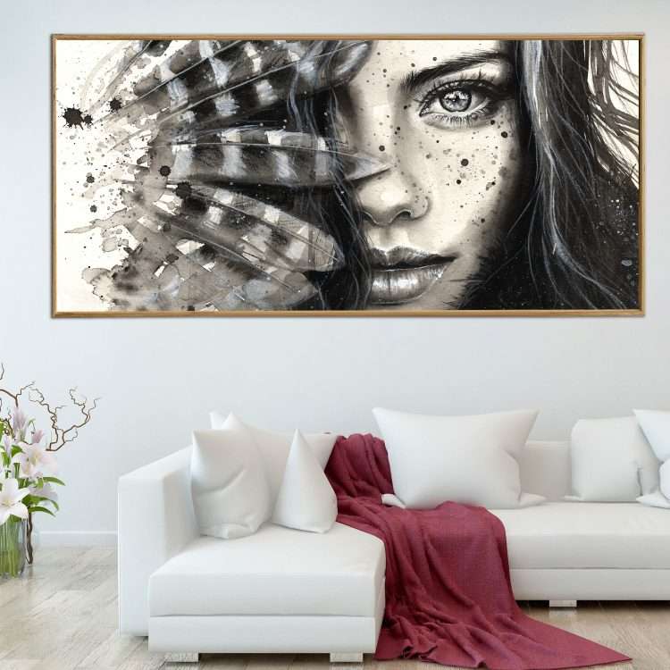 Plexiglass painting with "Beauty" theme in a wooden frame-Massdeco