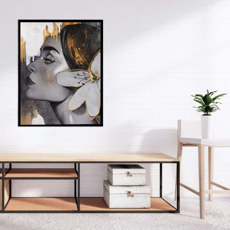 Πίνακας σε Plexiglass με Θέμα "Σελήνη" σε μαύρη ξύλινη Κορνίζα-Massdeco