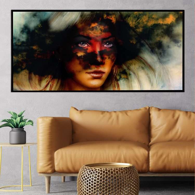 Plexiglass painting with "Electra" theme in a black wooden frame-Massdeco