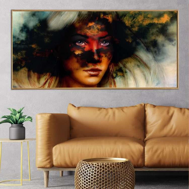 Plexiglass painting with "Electra" theme in a wooden frame-Massdeco